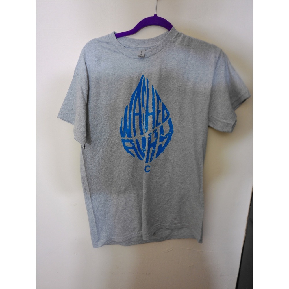 Gildan Graphic T-Shirt Youth Medium Gray Washed Away LWC Short Sleeve Streetwear